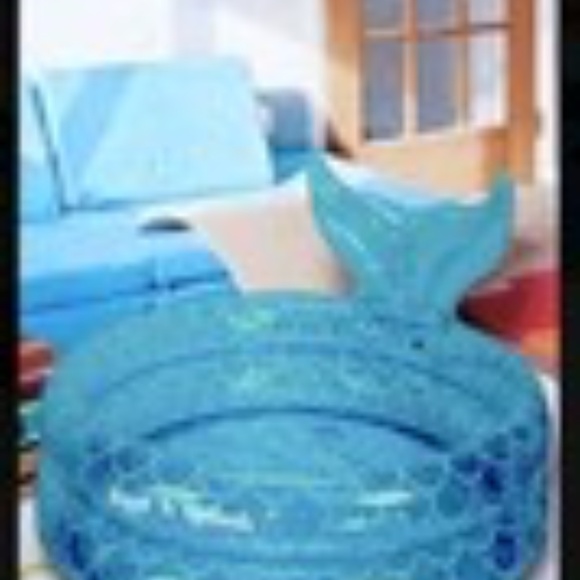 Sun N Splash Small Inflatable Blue 35” Diameter Outdoor Pool- Mermaid Tail - Picture 7 of 7